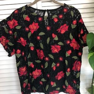 Who What Wear embroidered lace blouse, Size S